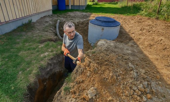 French drain installation